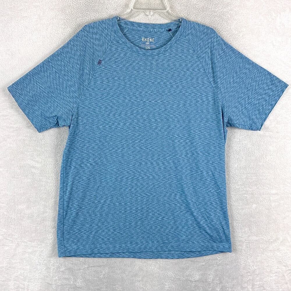 Rhone Tshirt Mens XL Blue Reign Nylon Performance Preppy Gym Workout Outdoors